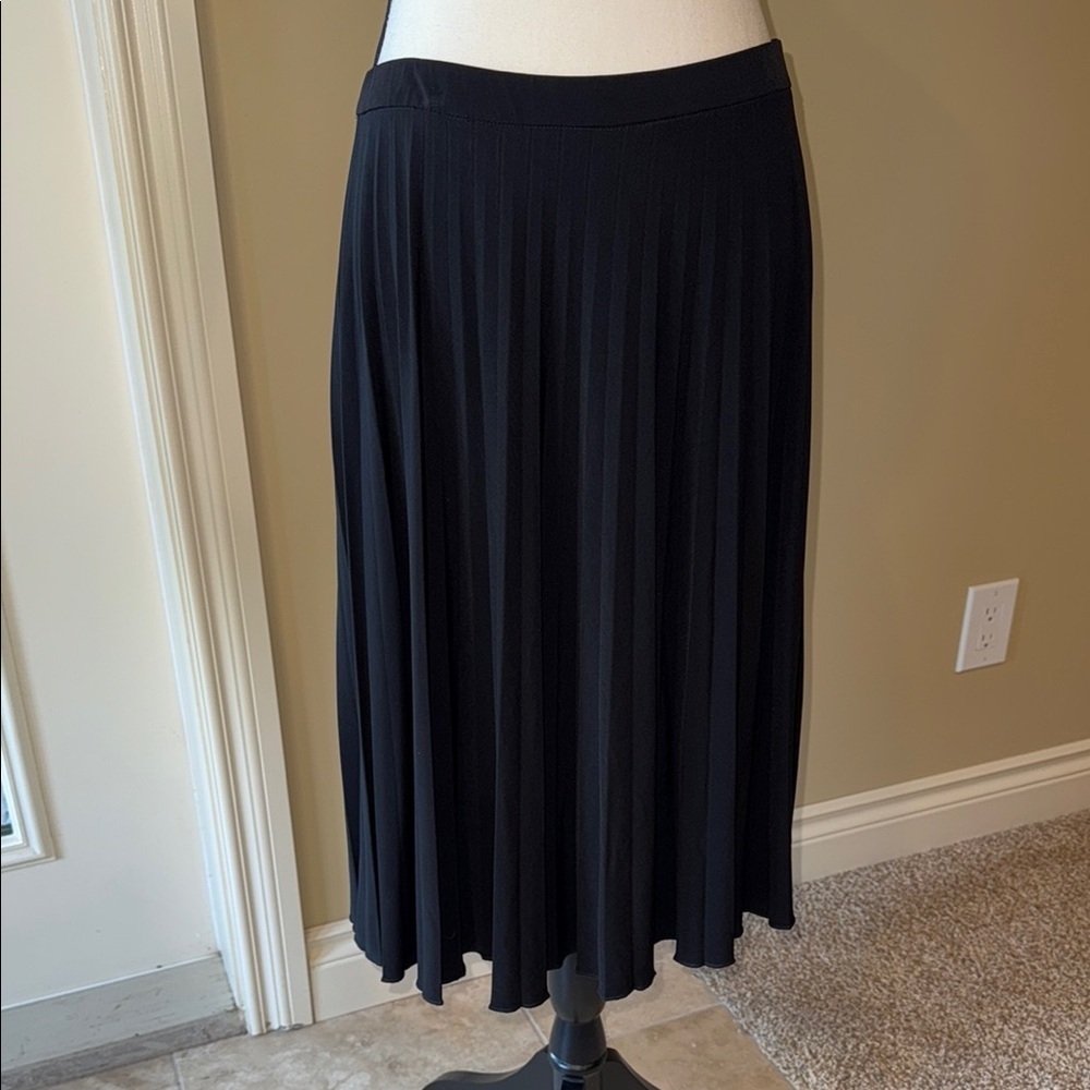Allison Daley Elegant Black Full Pleated Skirt Flowy Classic Formal Women’s Sz M